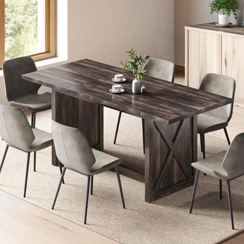 Rustic Oak Industrial Wood Dining Table – Wedin For Home regarding The Psychology Behind Choosing Industrial Wooden Dining Tables with Matte Surfaces